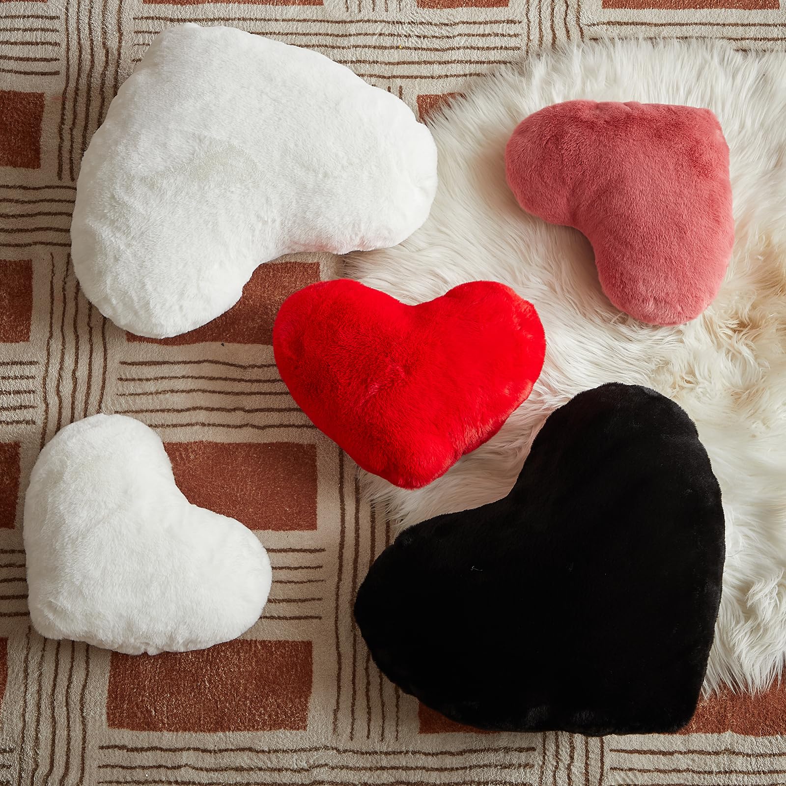 Amazon.com: EastTree Heart Pillows, Black Heart Shaped Pillows